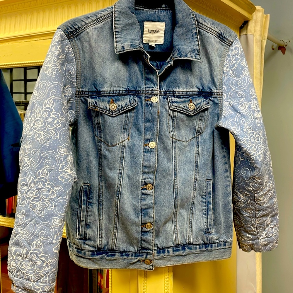 Kenzie Denim Jean Jacket with Cloth Sleeve